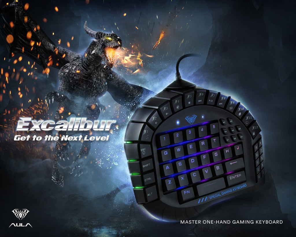 One Handed Mechanical Gaming Keyboard with RGB Backlit Effects B387