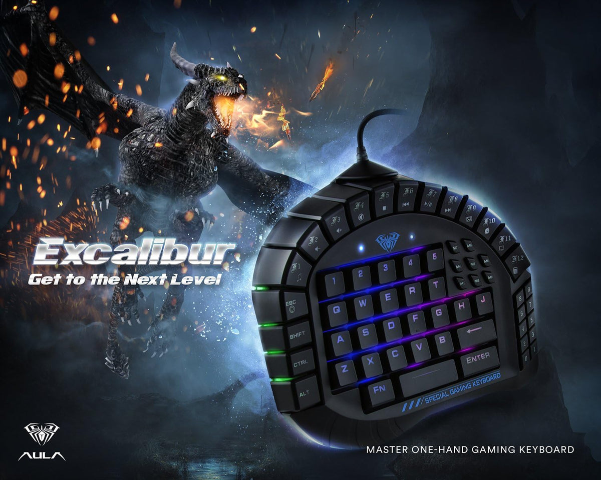 One Handed Mechanical Gaming Keyboard with RGB Backlit Effects B387