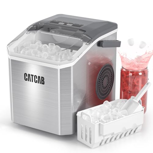Stainless Steel Countertop Ice Maker Machine, 26.5Lbs/24H P62858