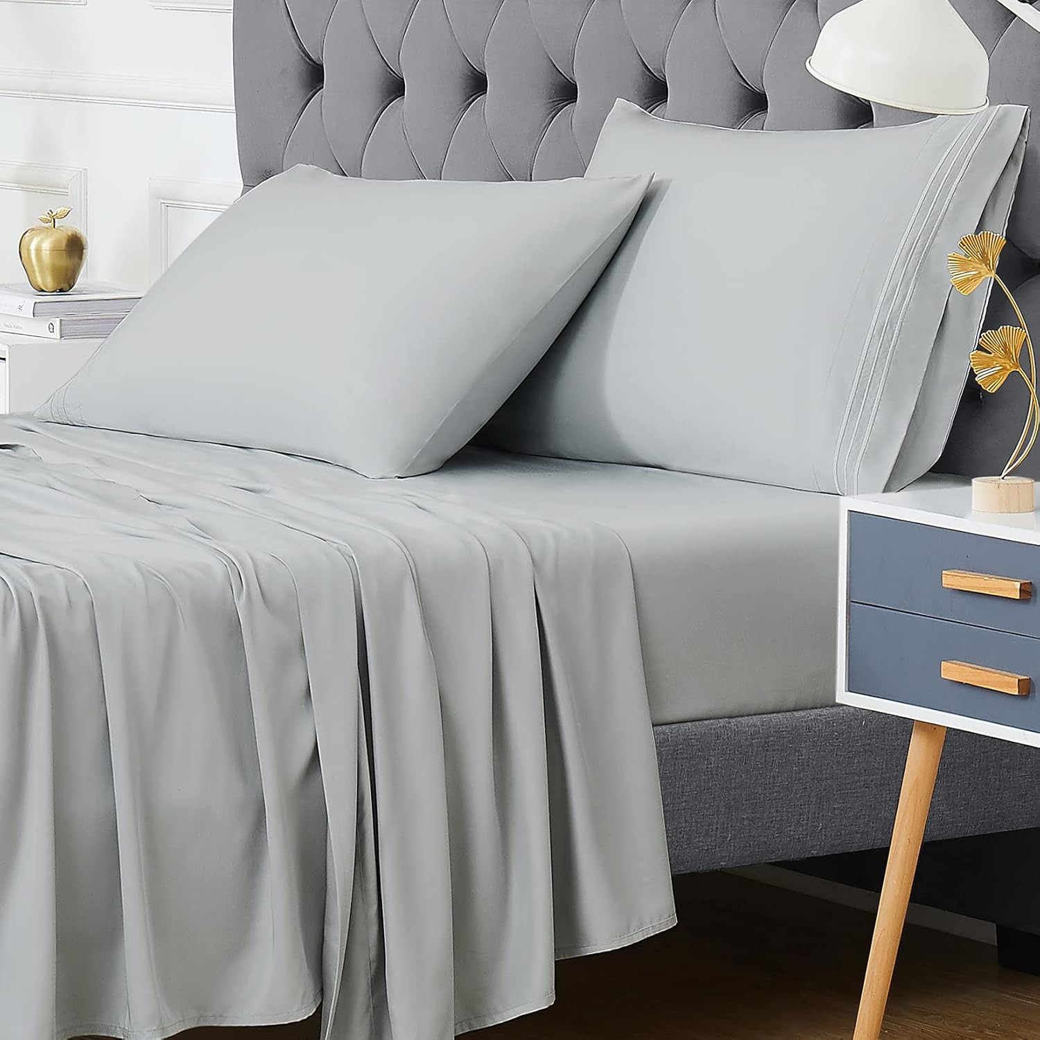 Teal Queen Size 4 PCS Bamboo Sheet Set N259810