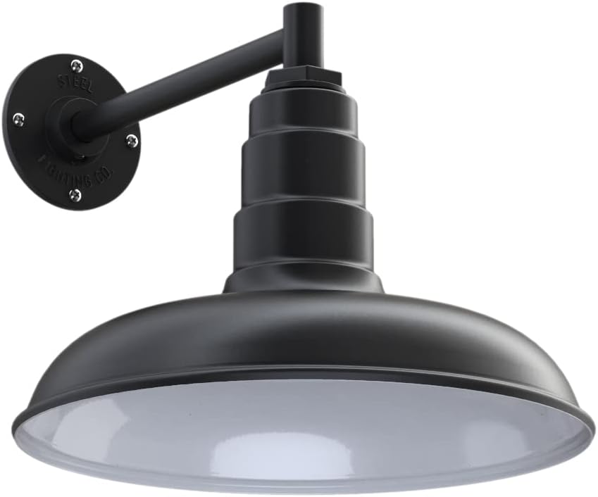 Galvanized Outdoor Barn Light with Dusk to Dawn Sensor F460