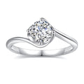 1ct Solitaire Moissanite Engagement Ring 925 Sterling Silver Four-Prong Round Cut Ring X815