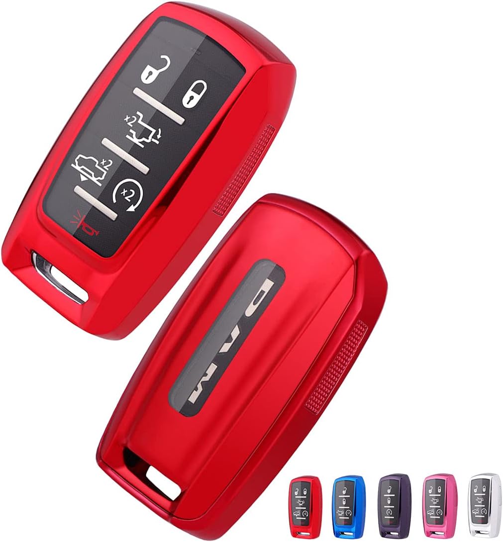 Red TPU Folding Car Key Fob Cover Case for Dodge Ram 1500 C876488