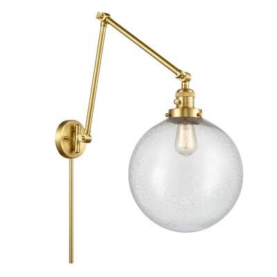 Swing Arm Dimmable Satin Gold Lamp J20492