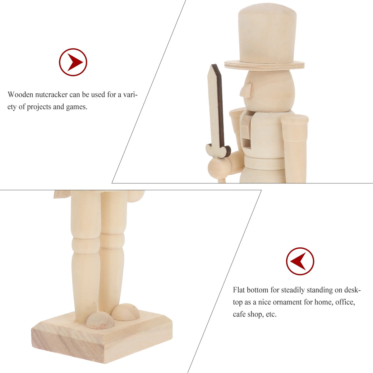 4 Count Christmas Nutcracker Wood Crafts C629885