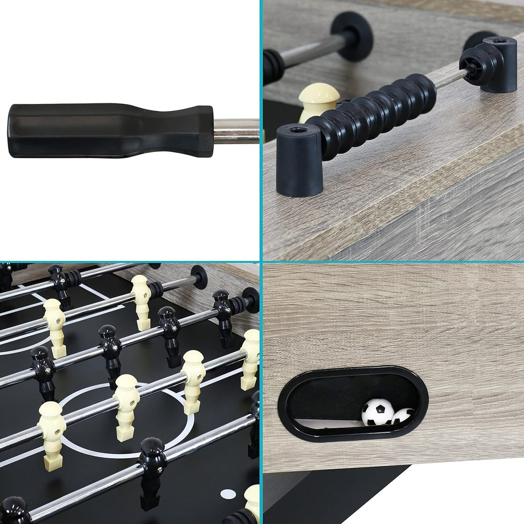 54.5-Inch Indoor Foosball Table with Gray Distressed Wood Look N846