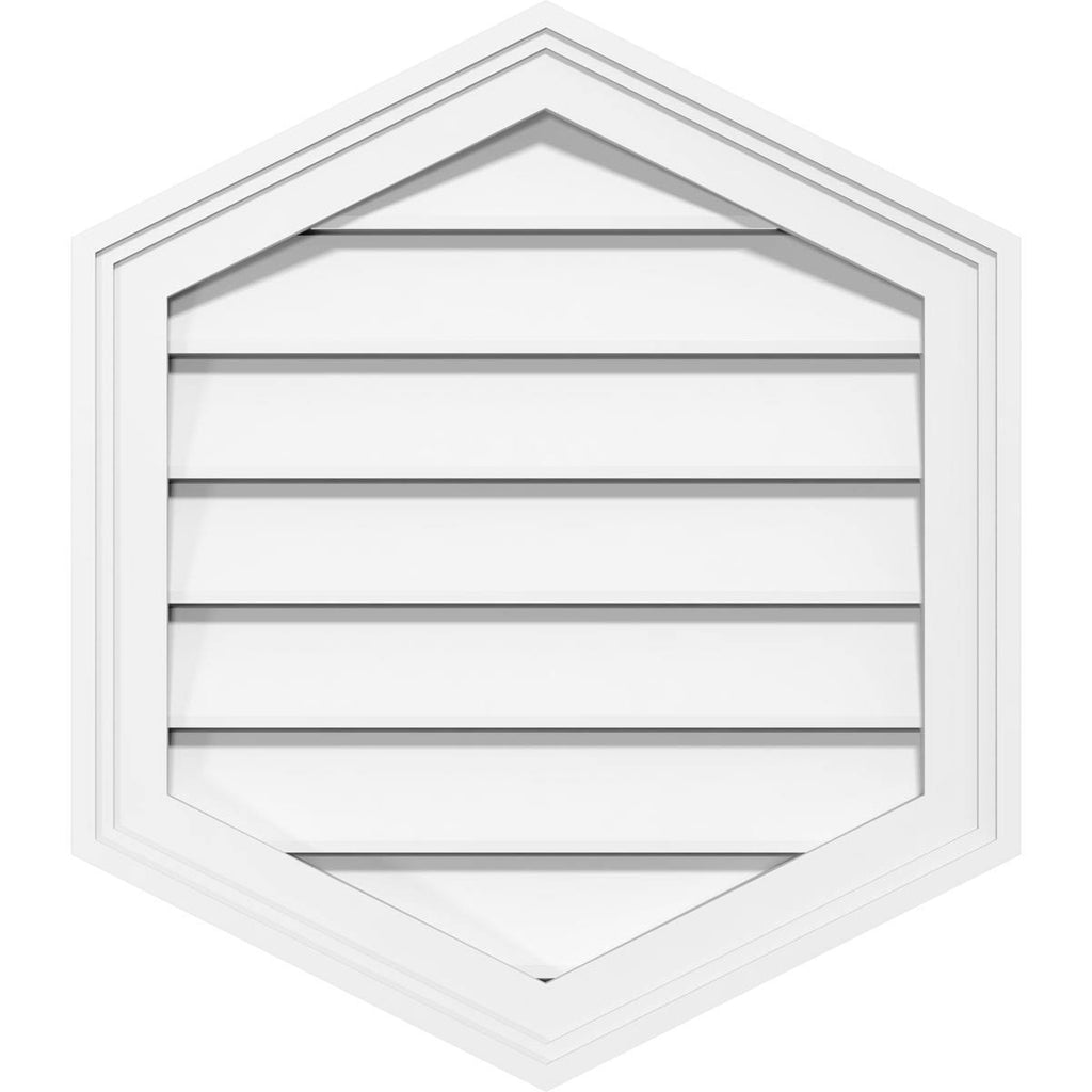 14x22W x 36x22H Vertical Peaked Surface Mount PVC Gable Vent T3179