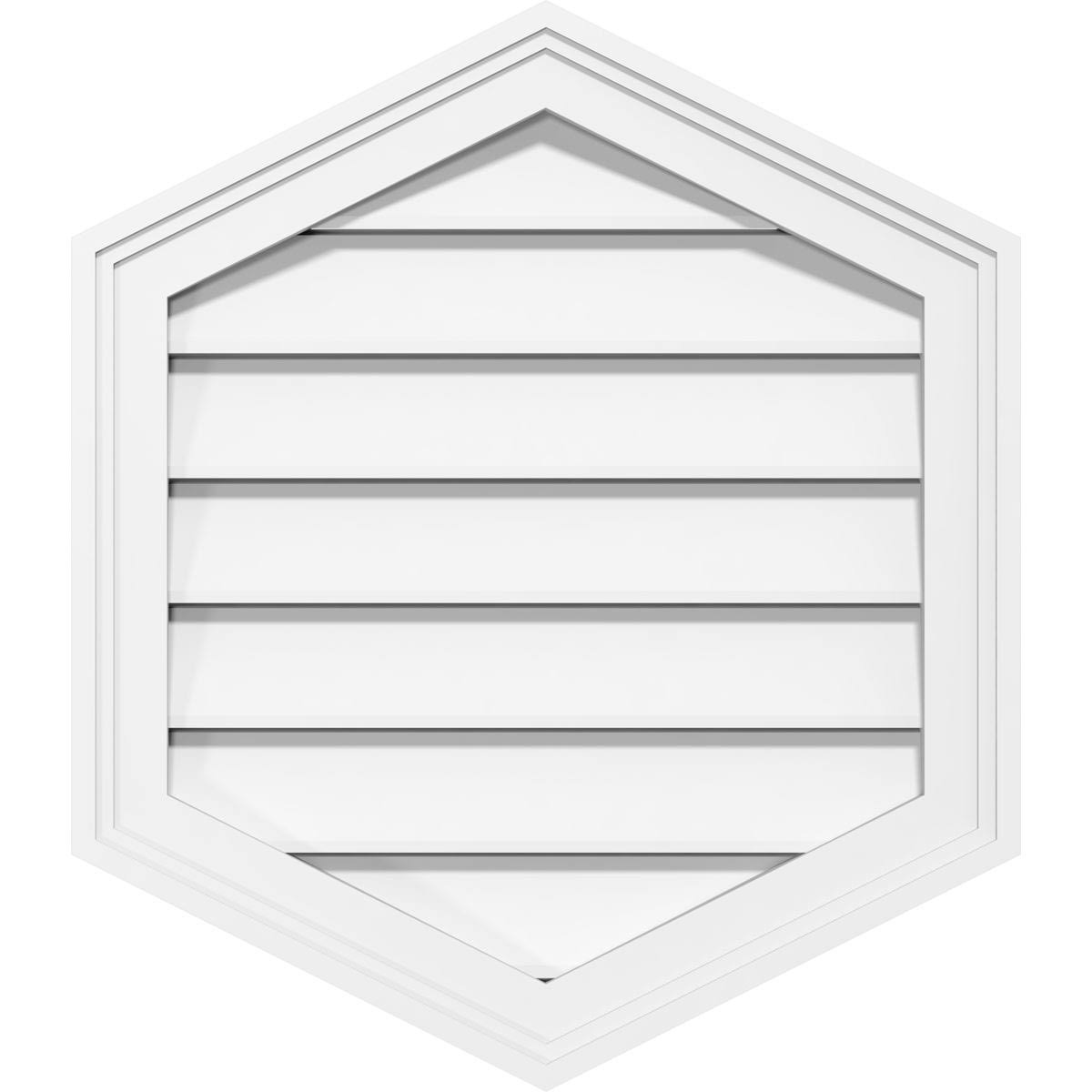 14x22W x 36x22H Vertical Peaked Surface Mount PVC Gable Vent T3179