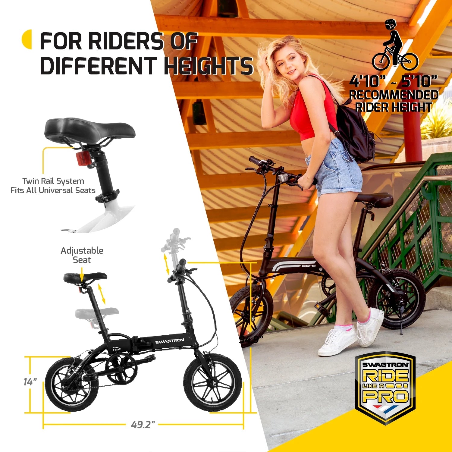 Lightweight Aluminum Folding Electric Bike with Pedals L500