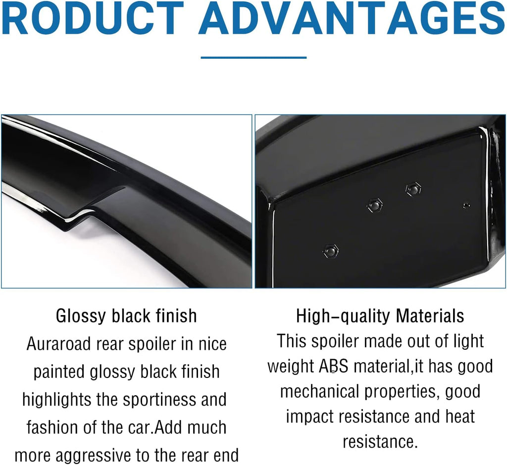 Glossy Black Rear Spoiler Wing for Mustang Coupe W649