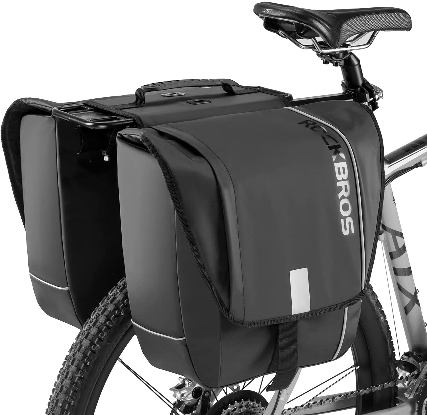 30L Waterproof Bike Pannier Bag with Rain Cover I200666