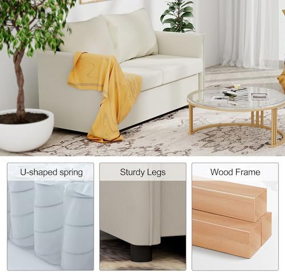 Fabric Loveseat Sofa 2-Seater Light Grey K209