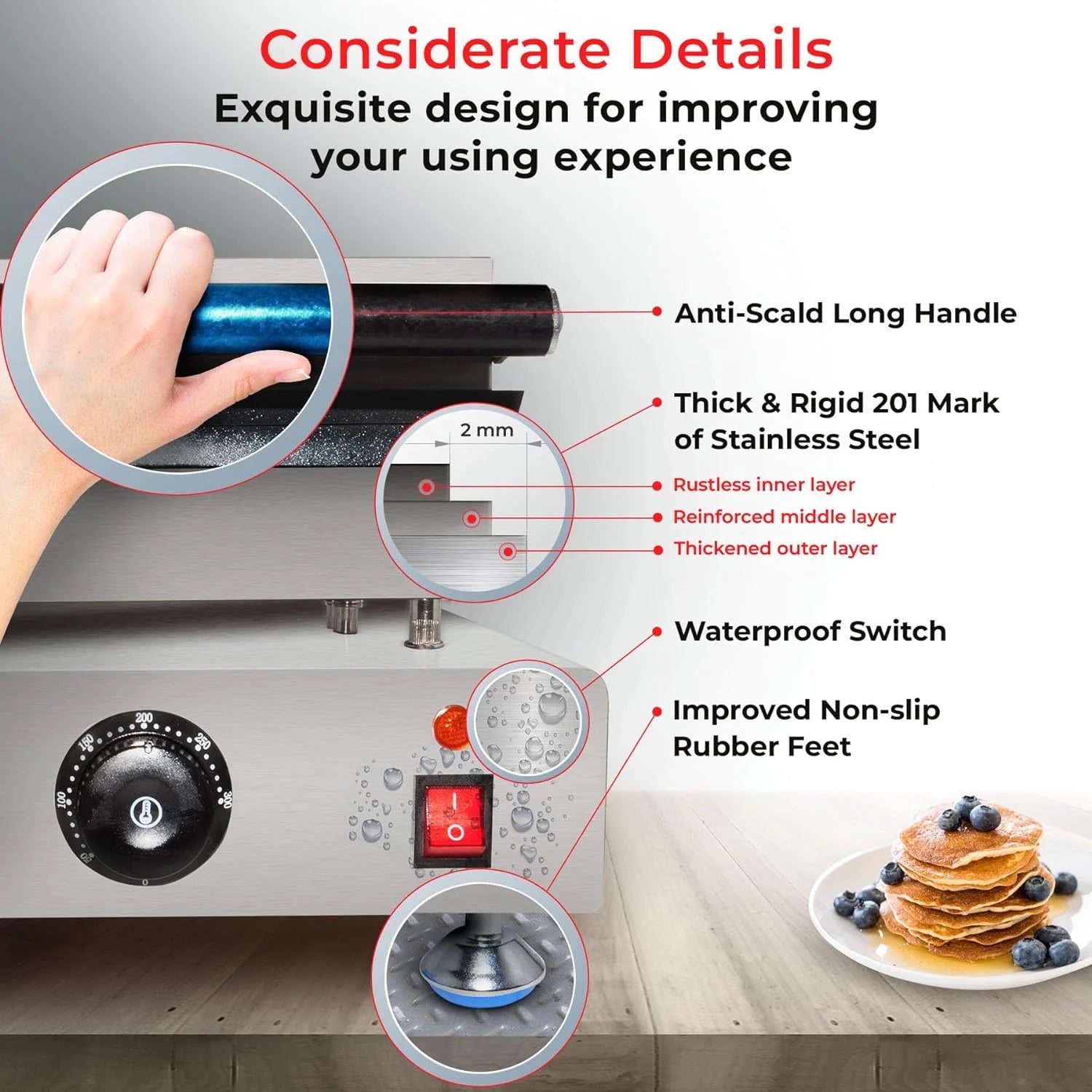 25PCS Electric Mini Pancake Maker Machine With Batter Dispenser Y89352