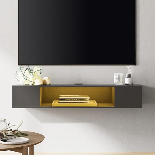 Black Floating TV Stand with Storage Space U9809