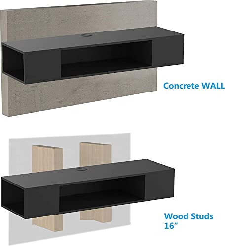 Black Floating TV Stand with Storage Space U9809