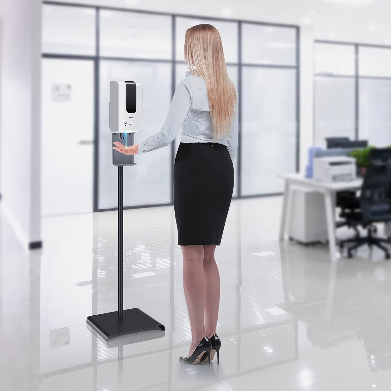 Automatic Hand Sanitizer Dispenser with Stand and Drip Catcher, Infrared Sensor Touchless, Refillable 1200ml Bottle H64023