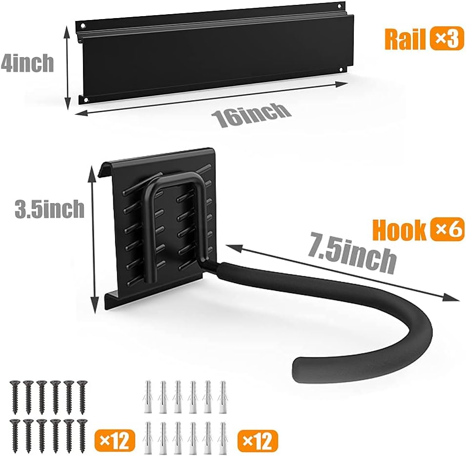 6 Bike Rack Wall Mount Pack of 2 M4056
