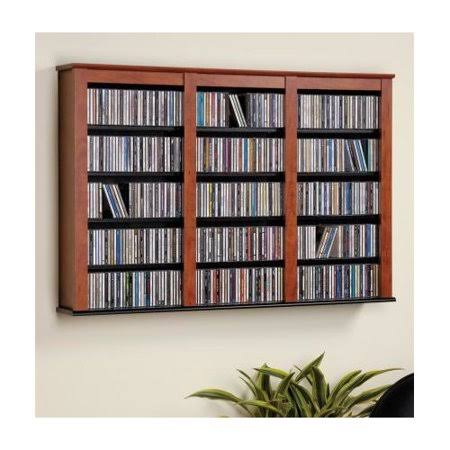 Red Wall Mounted Media Storage Rack F549802