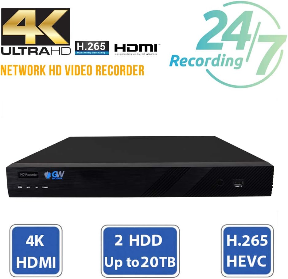 16 Channel 4K NVR 5MP POE Security Camera System with 12 Bullet Cameras and 4TB Hard Drive A415972