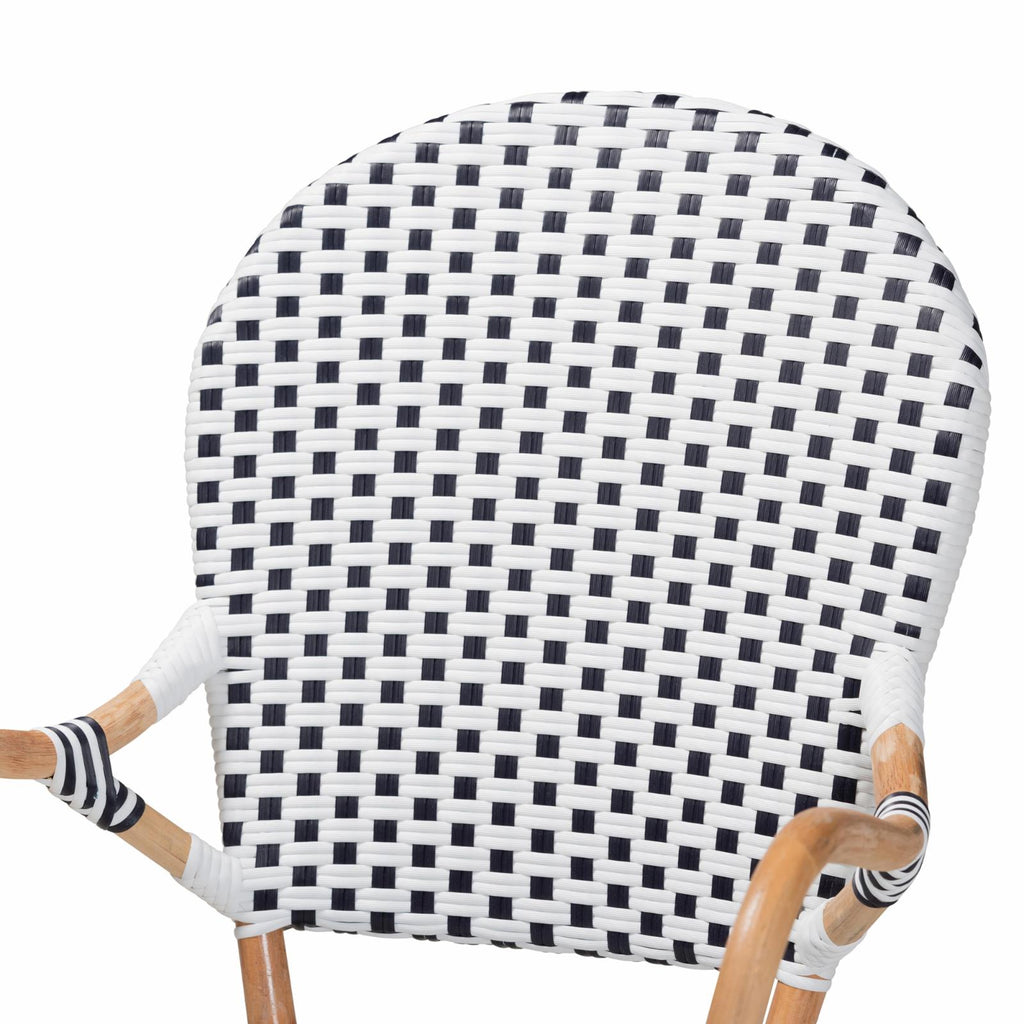Black and White Rattan 2-Piece Dining Chair Set K53789