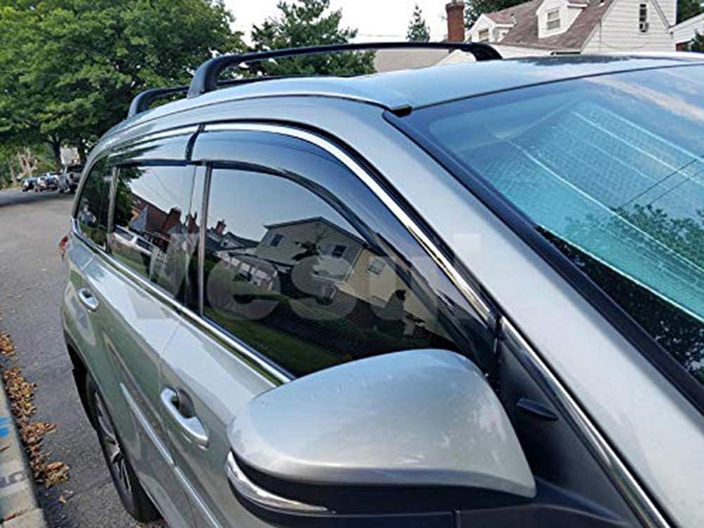 Smoke Gray Polycarbonate Window Wind Deflector with 304 Stainless Steel Trim T657
