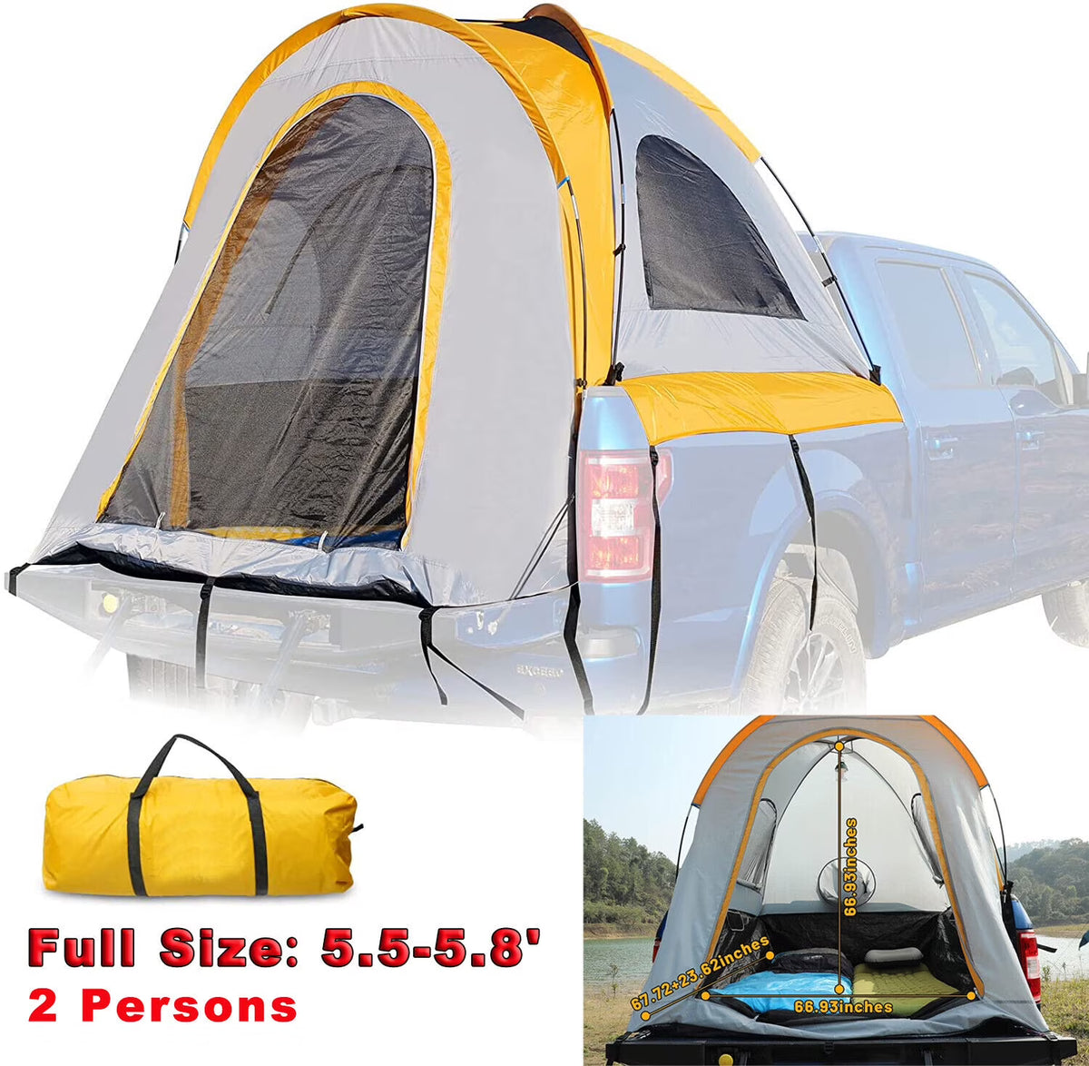 Truck Bed Tent 2-Person Waterproof Y2704