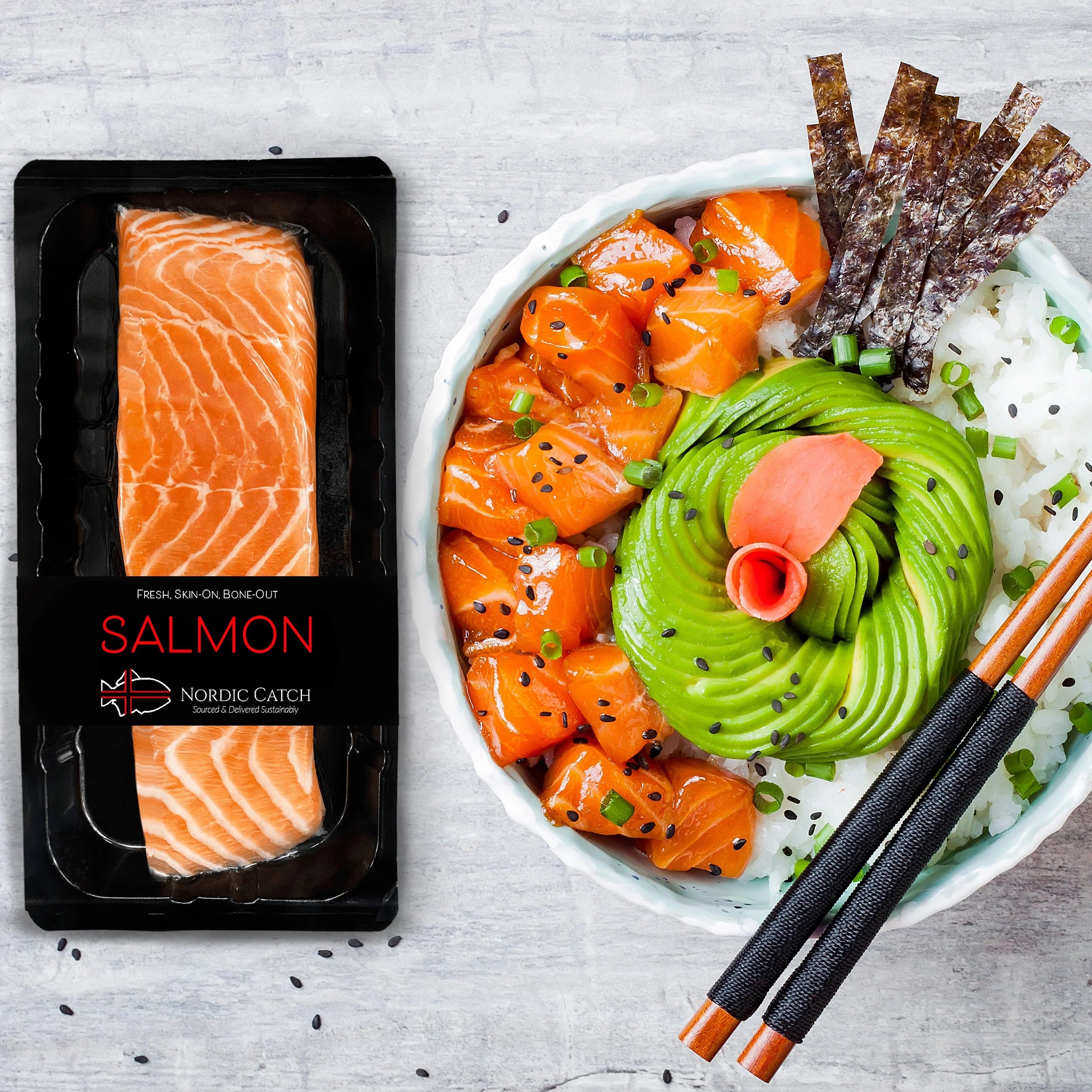 Sashimi Grade Salmon Fillet 10.6oz H3404