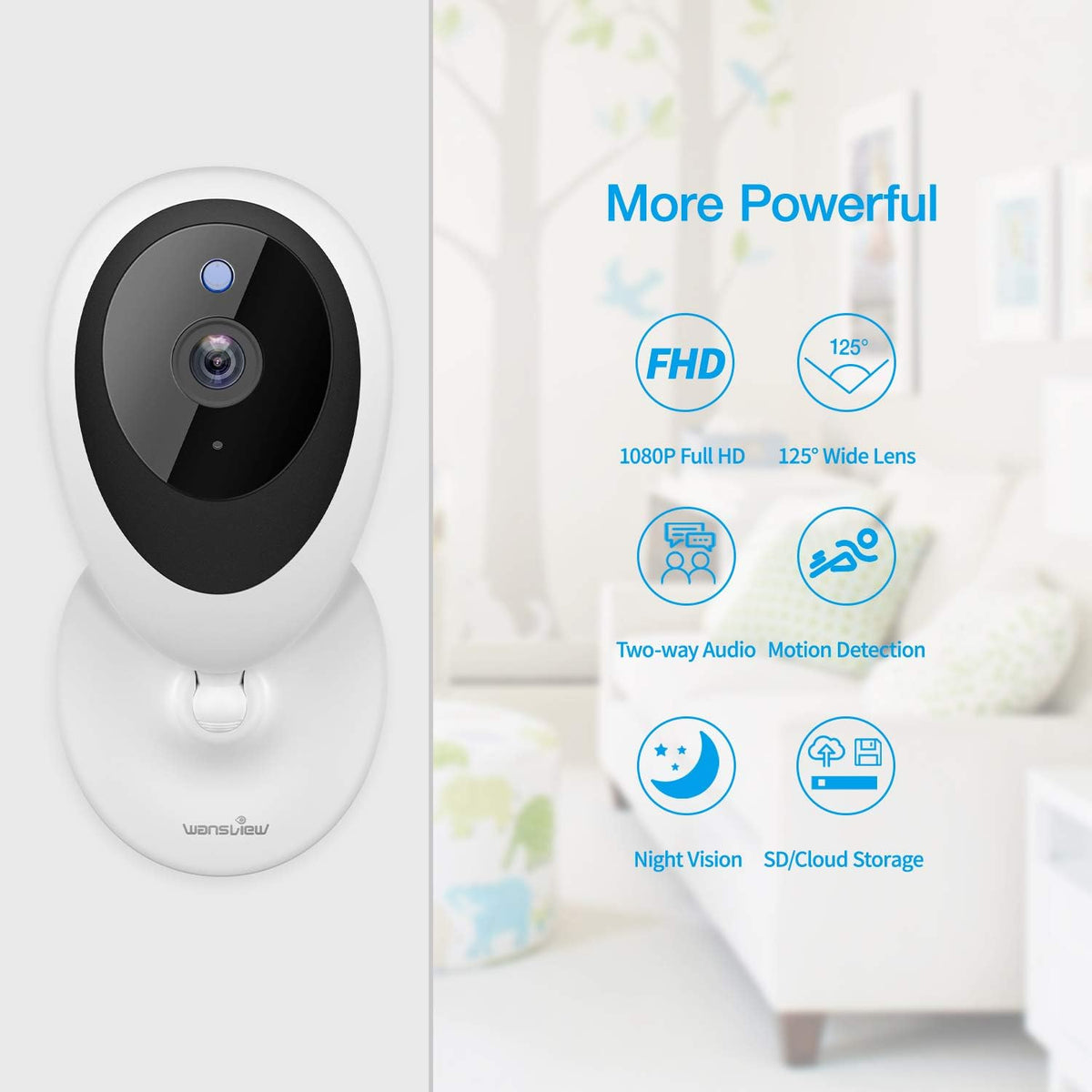 4 Pack 1080P WiFi Indoor Security Camera with Motion Detection Two-Way Audio Night Vision H28187