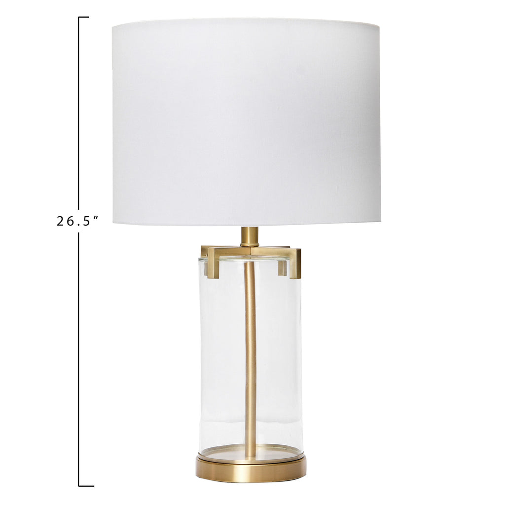 26.5" Brushed Gold Glass Table Lamp A83841