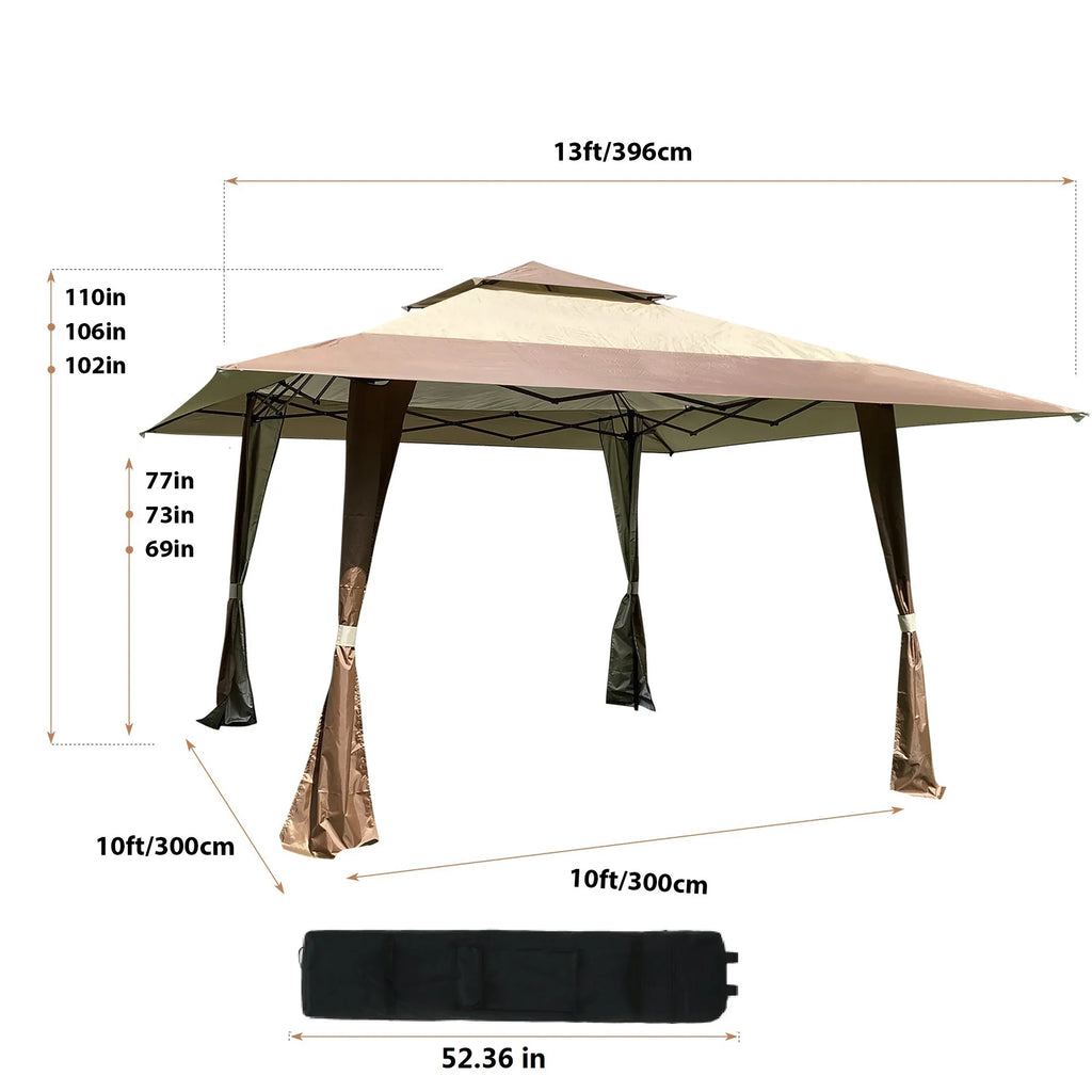 13x13 Ft Pop-up Gazebo Canopy Tent with Corner Curtain I1922