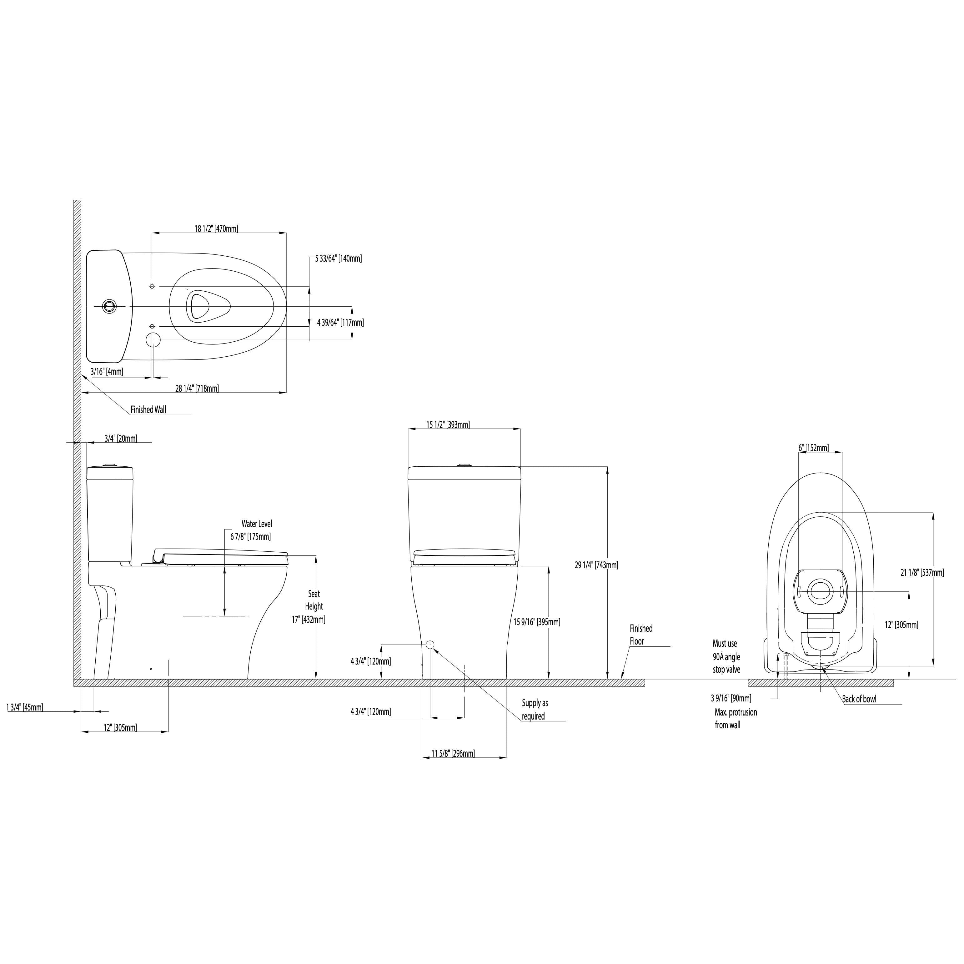 Cotton White Two-Piece Elongated Dual Flush Toilet B430090