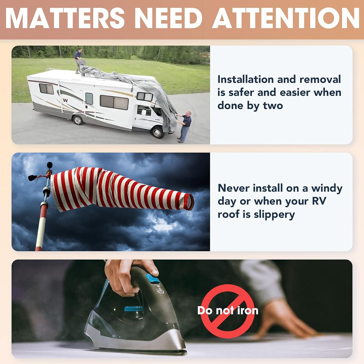 4-Layer Travel Trailer Cover with 2 Straps and 2 Patches Q1116