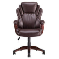 Brown PU Seat Adjustable Height Executive Chair with PE Casters J7127