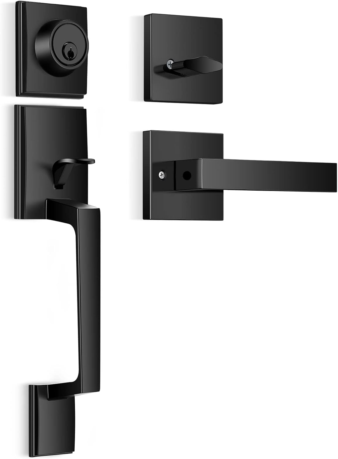Matte Black Door Handle Pack of 2 Y40309