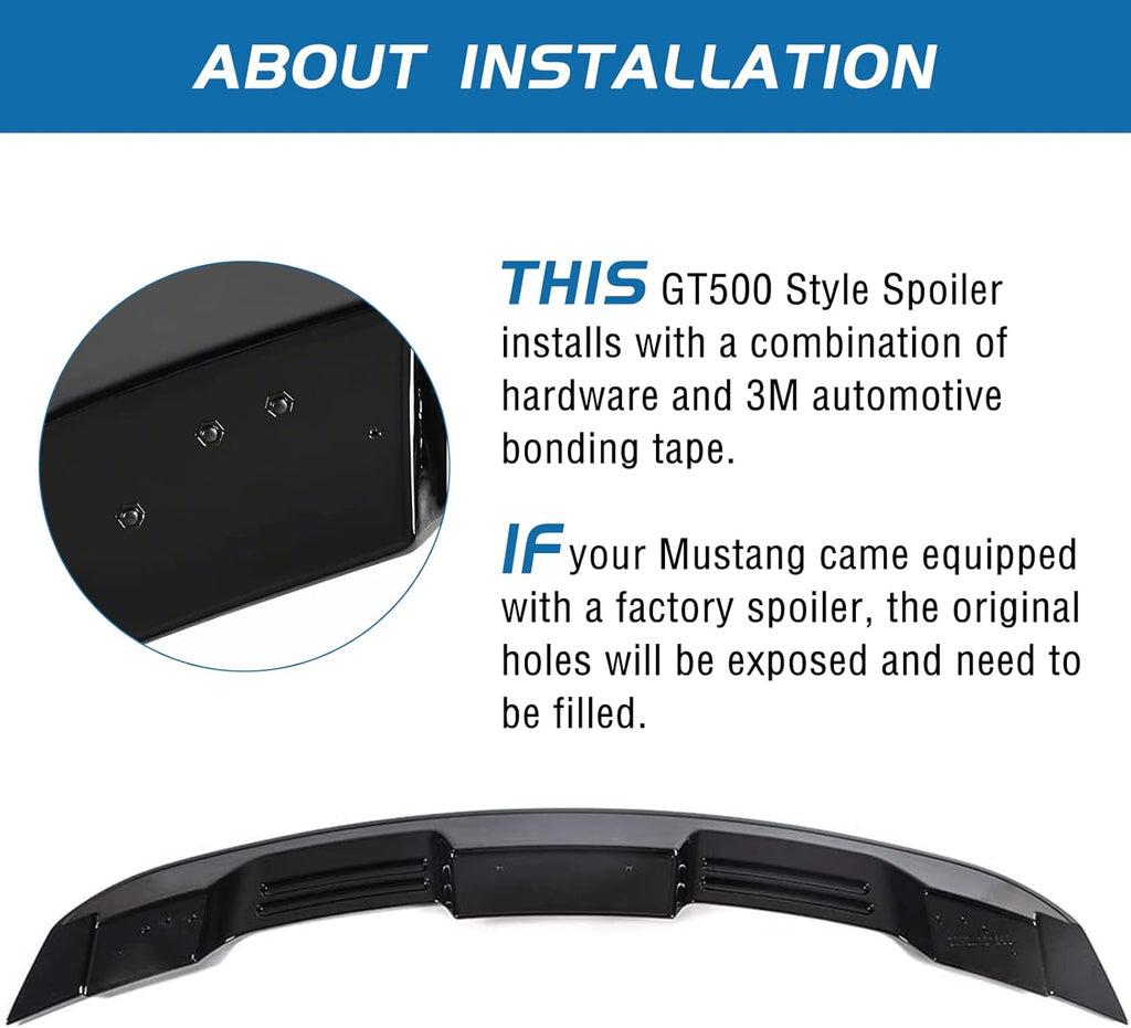 Glossy Black Rear Spoiler Wing for Mustang Coupe W649