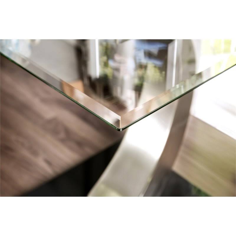 Glass Top End Table in Satin G16602