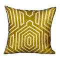 Goldenrod Velvet Geometric Throw Pillow Z798436