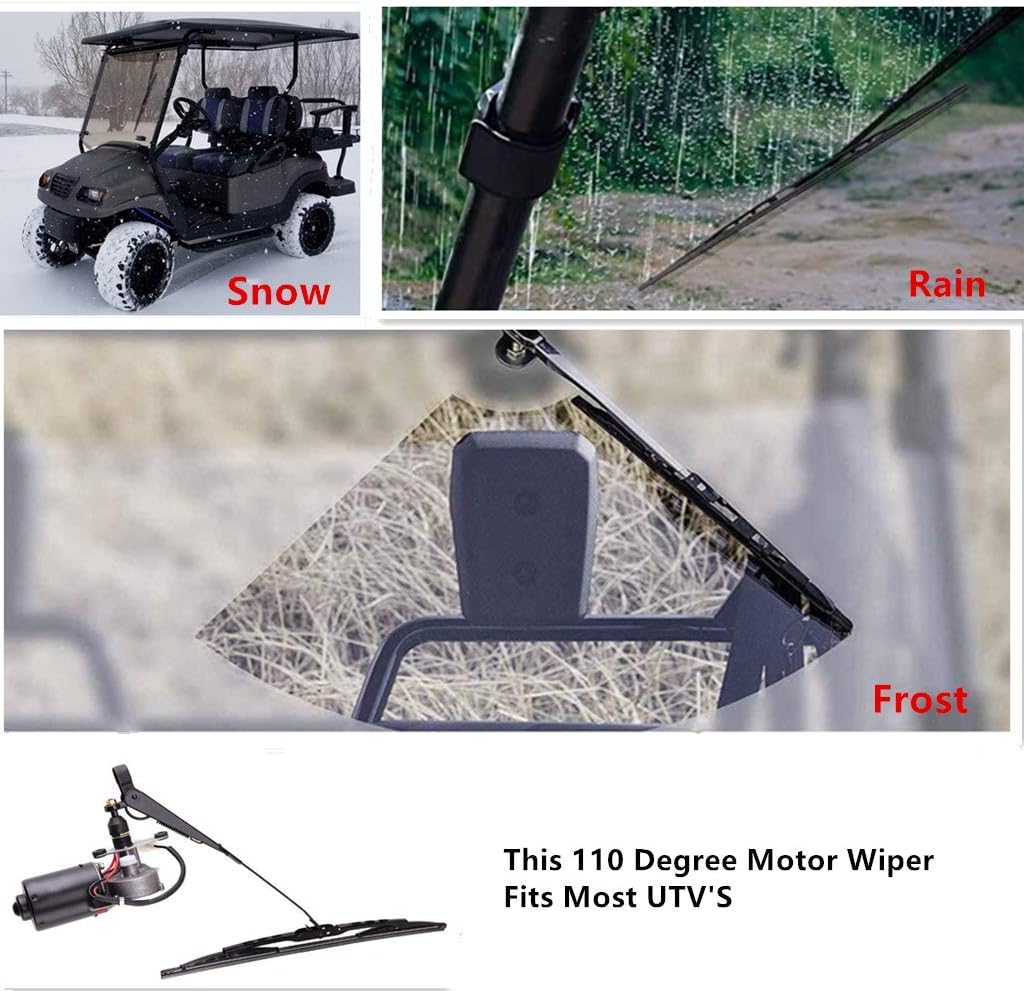 12V Universal Electric Windshield Wiper Motor Kit for UTV ATV Windshields T313