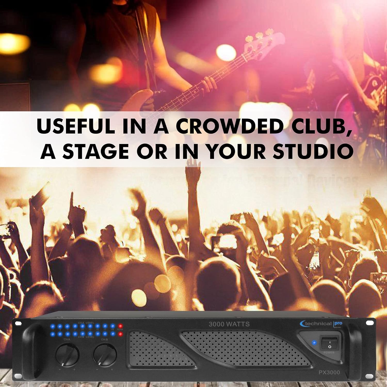 3000 Watts 2-Channel DJ Power Amplifier D628286
