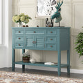 Green 7 Drawer Console Table with Cabinet E2802