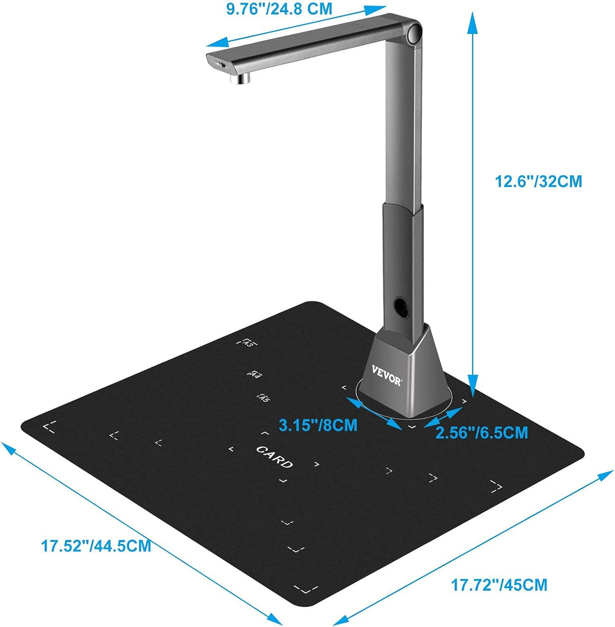 Document Scanner Camera with OCR Function, 10 Mega-Pixel Lens with LED Lights N20013