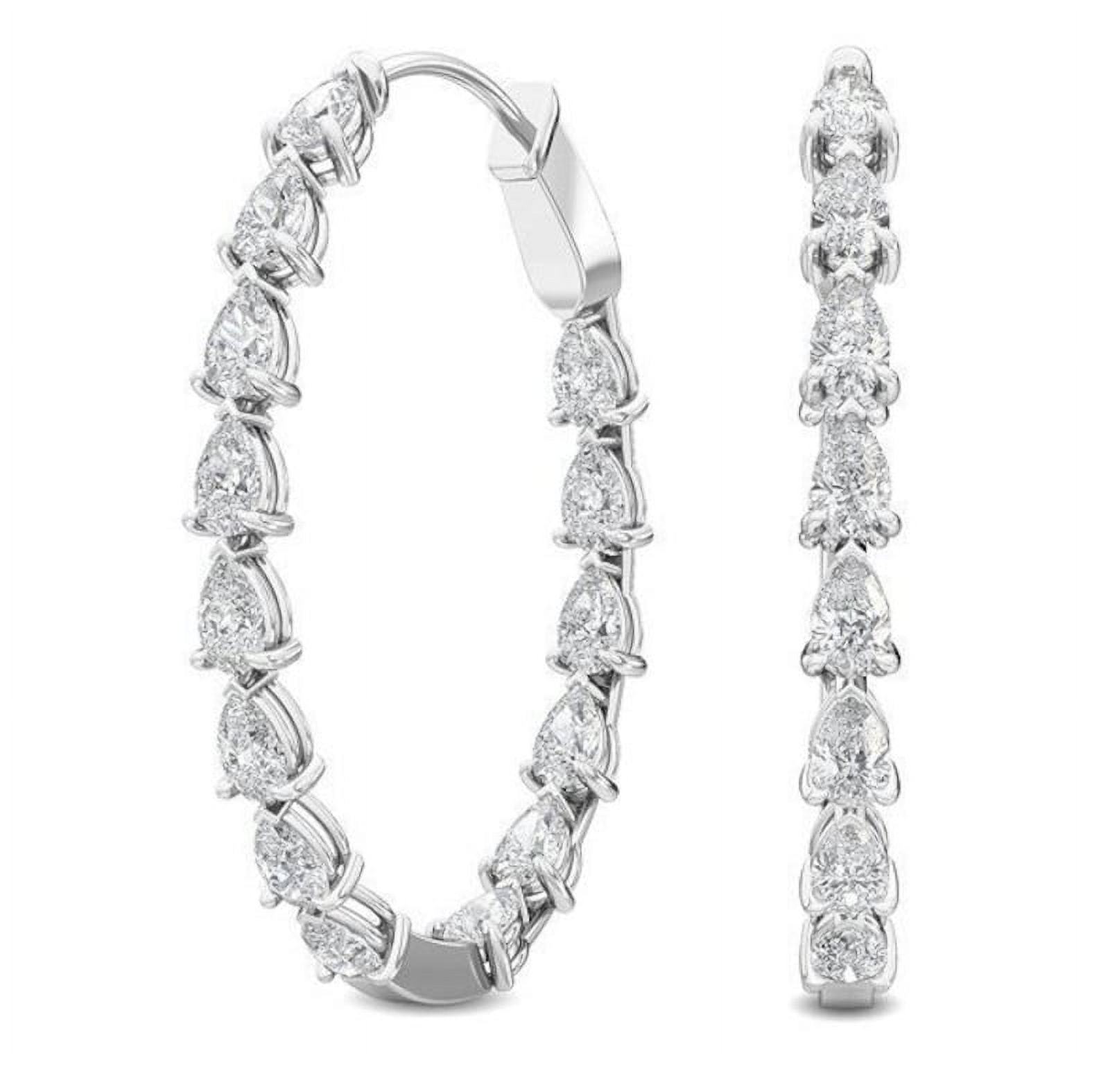 14K White Gold Hoop Earrings O634
