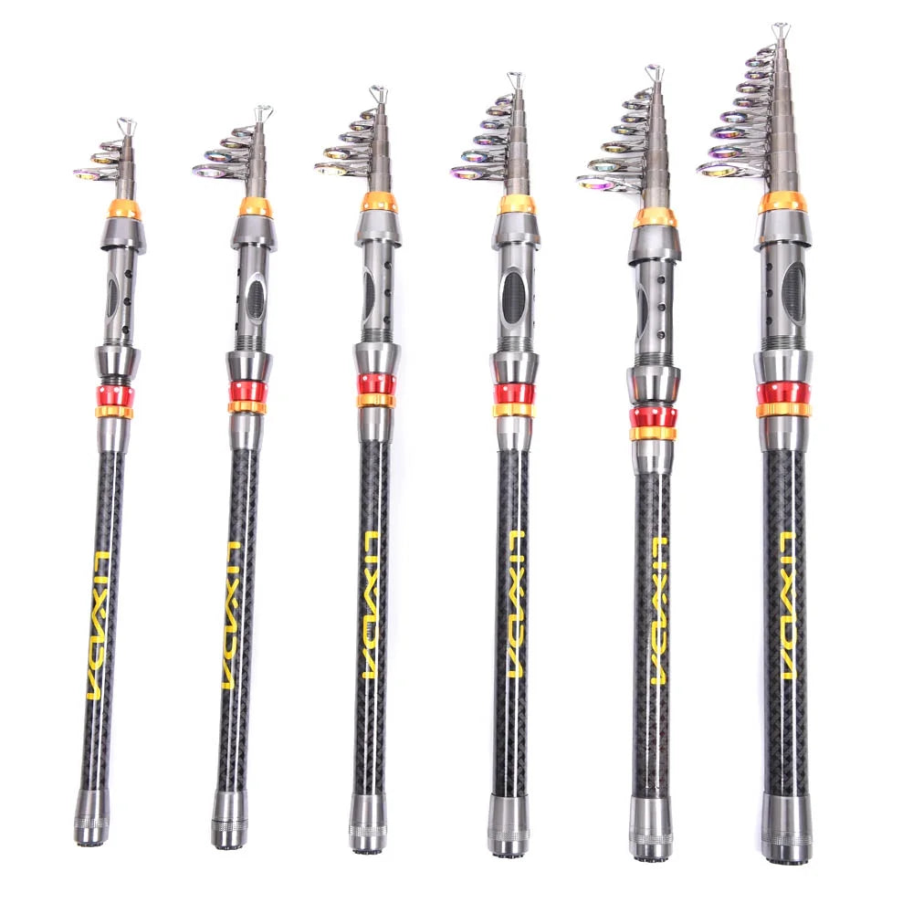 Telescopic Carbon Fiber Fishing Rod and Reel Combo with Tackle Bag R119105