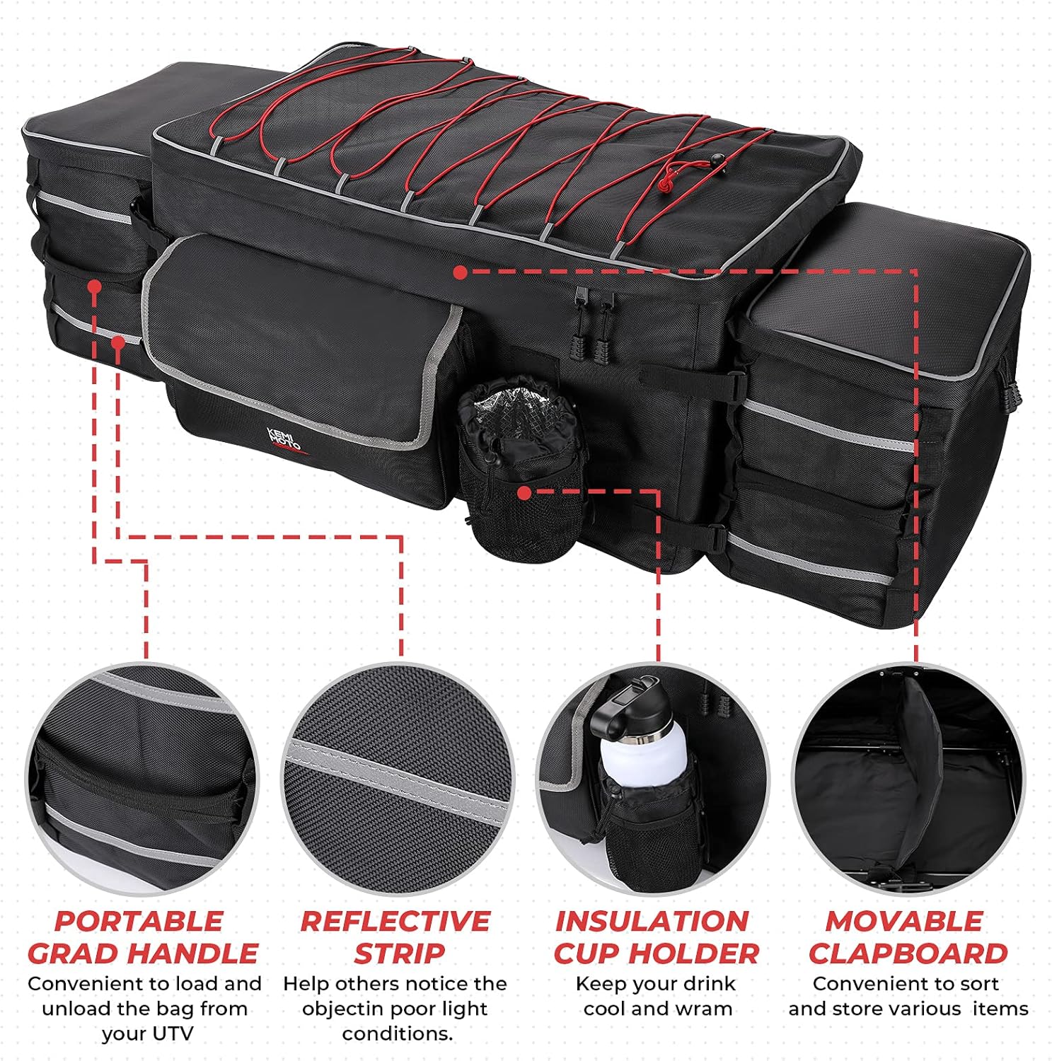 UTV Rear Cargo Storage Bag with Soft Cooler O869