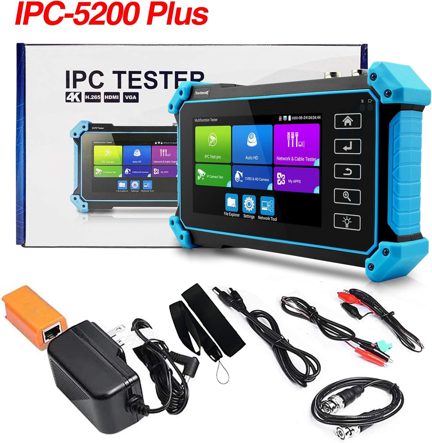 IPC Camera Tester 8MP AHD CVI TVI SDI CVBS IP Camera Test 4K HD Display 5inch IPS Touch Screen Support POE PTZ WiFi RS485 HDMI & VGA Input DC12V Output B61019