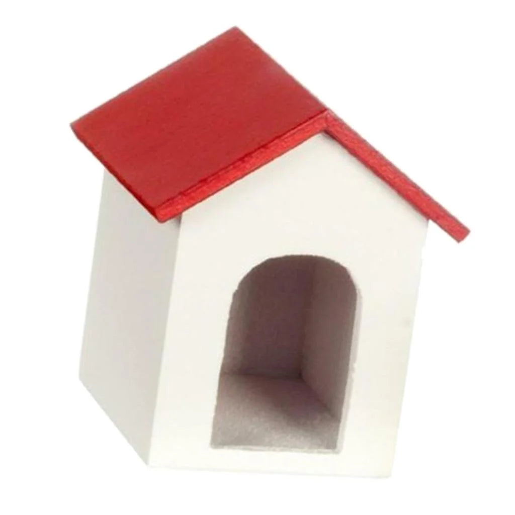 Miniature Wooden Kennel Dollhouse Accessories Q539101