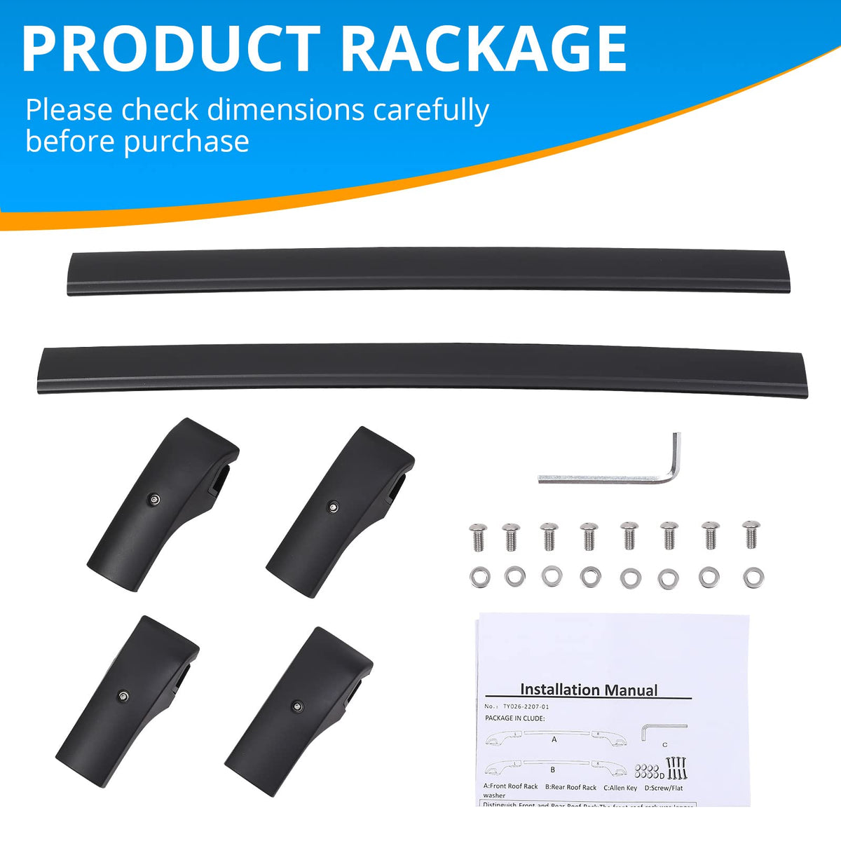 Heavy Duty Steel Roof Rack Cross Bars for Jeep Renegade E640
