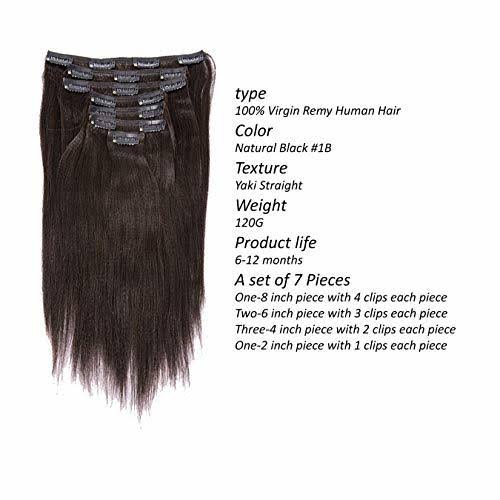 Yaki Straight Clip in Hair Extensions Real Remy Hair Q1293