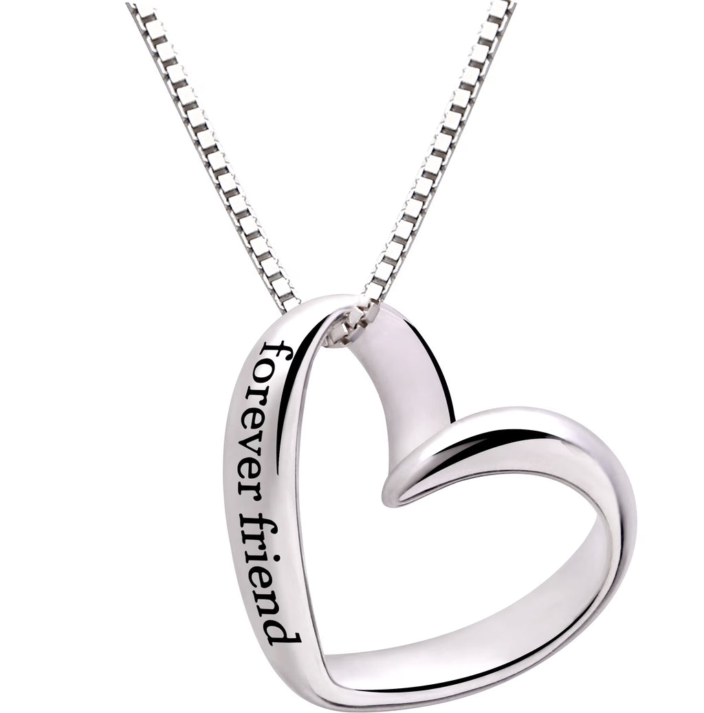 Sterling Silver Love Heart Pendant Necklace Z7297