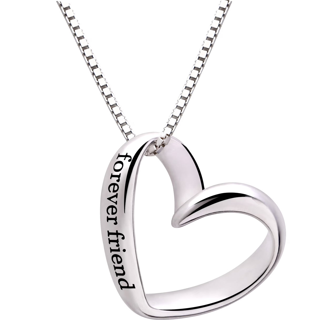 Sterling Silver Love Heart Pendant Necklace Z7297